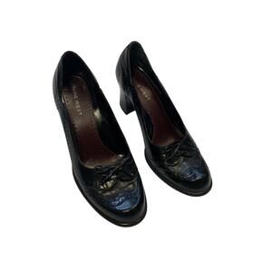 Y2k Nine West Black Leather Oxford Pumps